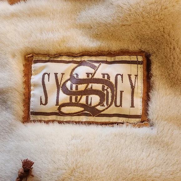 Vintage Synergy Suede Genuine Leather Womens Coat - Picture 14 of 16